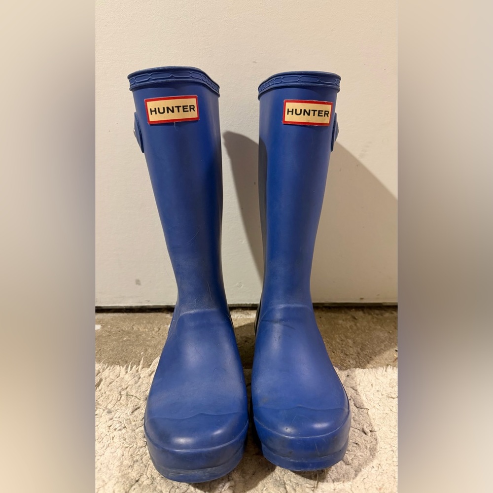 Hunter Kids Blue Rain Boots Boys 3 Girls 4 - Picture 2 of 11